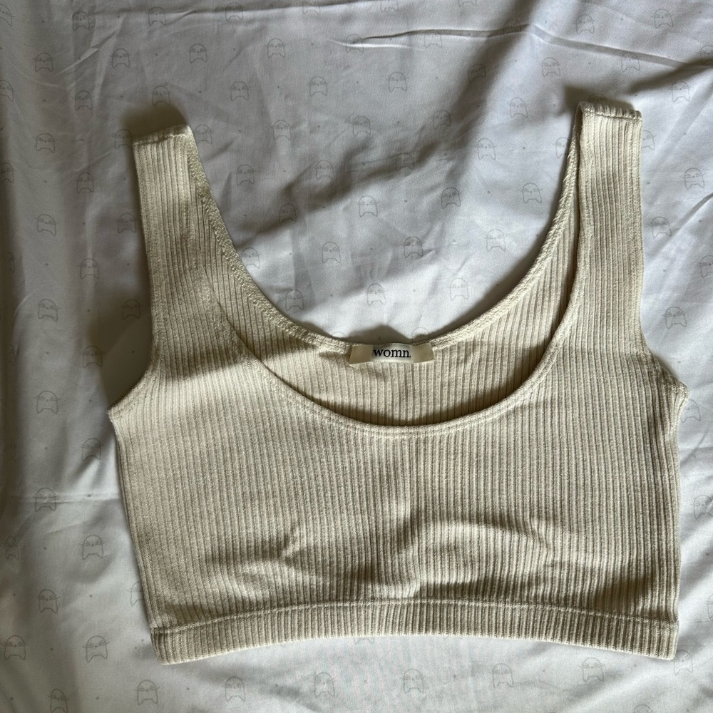 Womn Cream Crop Top